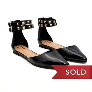 *SOLD*SOLD*SOLD*MIX NO.6 "Esie" Studded Ankle Strap Patent PU Pointed